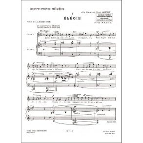 Quatre Petites Melodies Pour Chant Et Piano